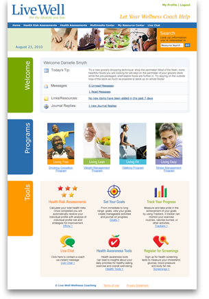 Live Well Wellness Coaching Portal